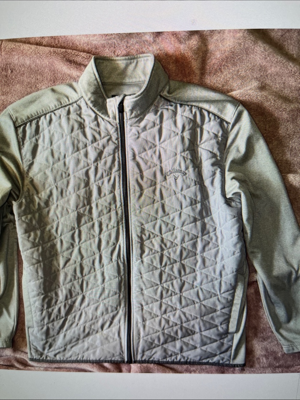 Callaway Light Gray Quilted Lightweight Full-Zip Jacket